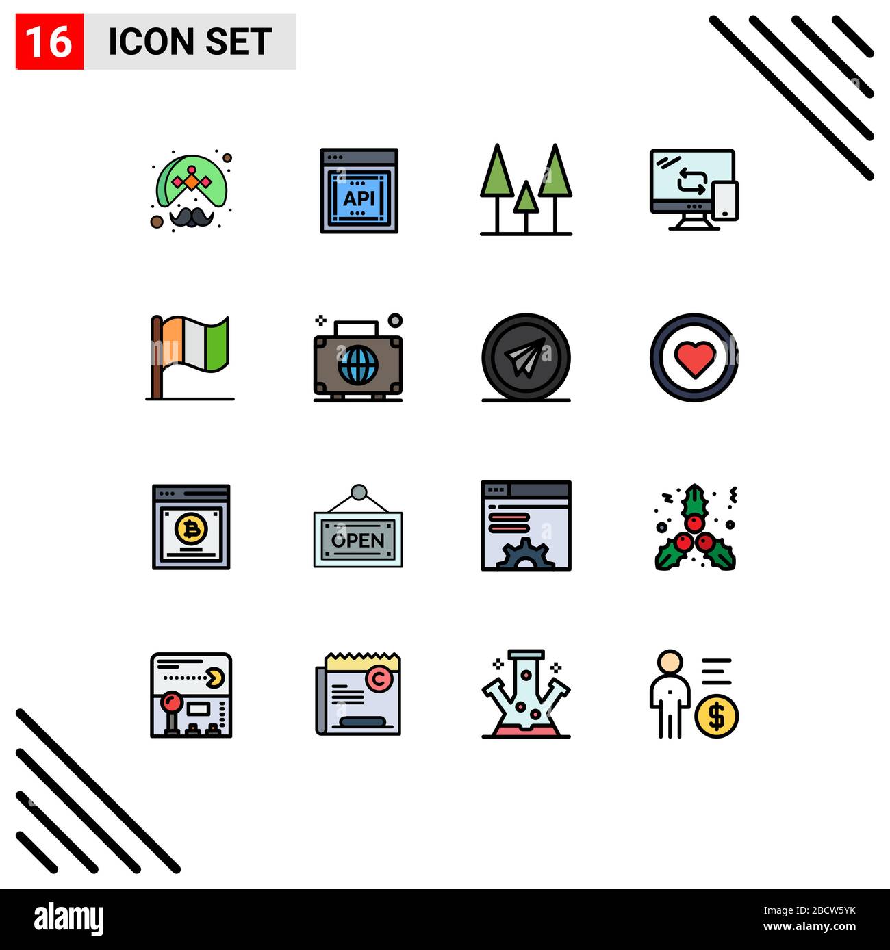 Stock Vector Icon Pack Of 16 Line Signs And Symbols For Ireland Transfer Software Networking Computing Editable Creative Vector Design Elements Stock Vector Image Art Alamy