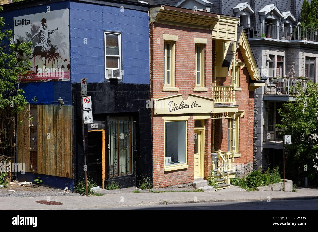 Quebec,Canada. Buildings along StUrbain street in downtown Montreal