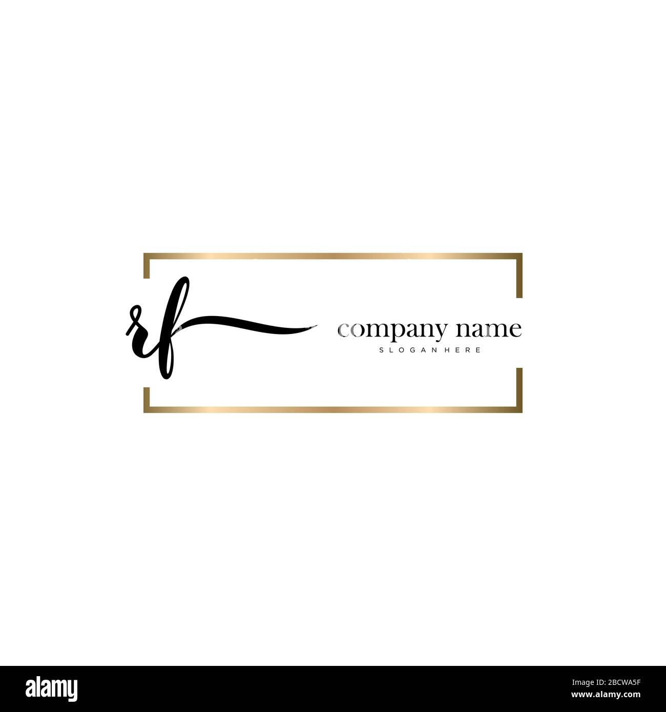RF Initial Letter handwriting logo hand drawn template vector, logo for beauty, cosmetics, wedding, fashion and business Stock Vector