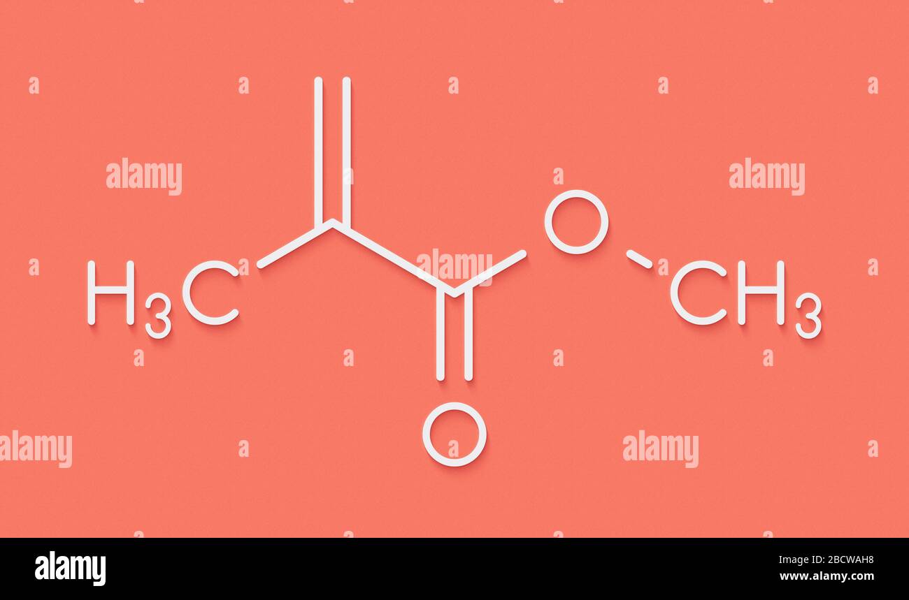 Methyl methacrylate molecule, poly(methyl methacrylate) or acrylic