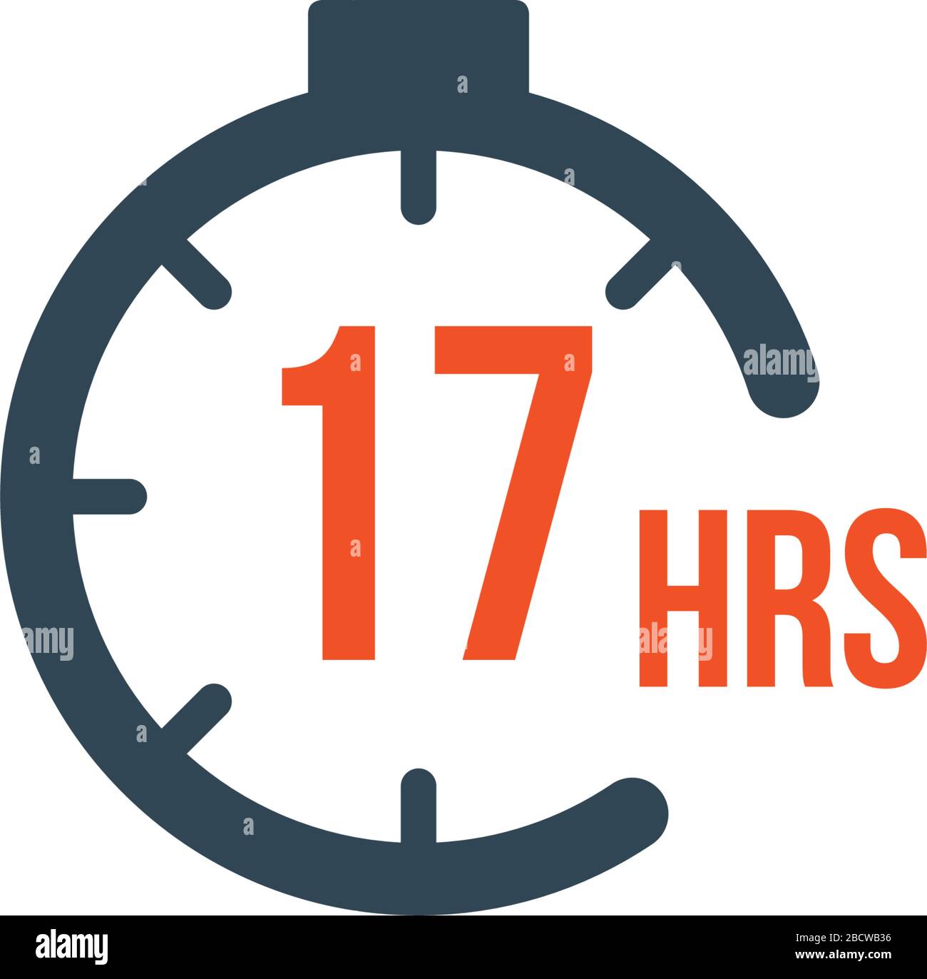 17 hours round timer or Countdown Timer icon. deadline concept. Delivery Stock Vector illustration isolated Stock Vector Image & Art - Alamy