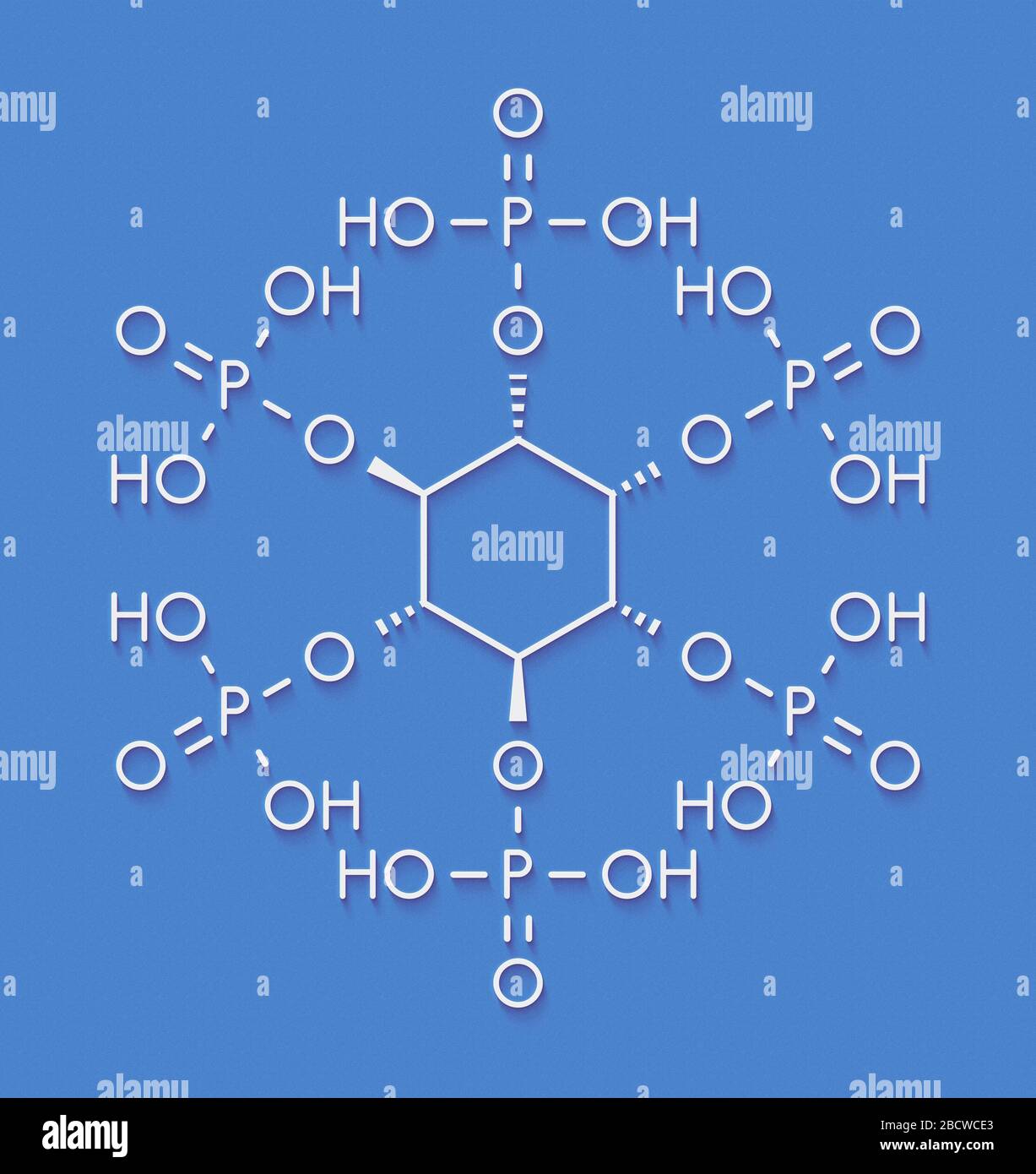 Phytic acid (hexakisphosphate, IP6, phytate) molecule. Present in seeds