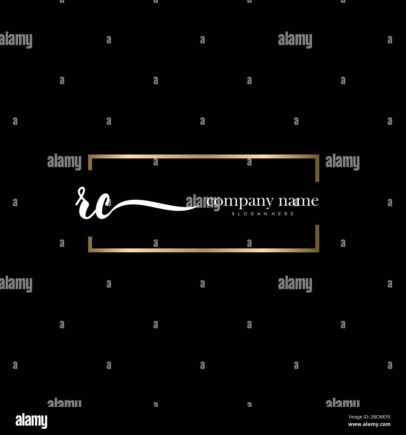 RC Initial Letter handwriting logo hand drawn template vector, logo for ...