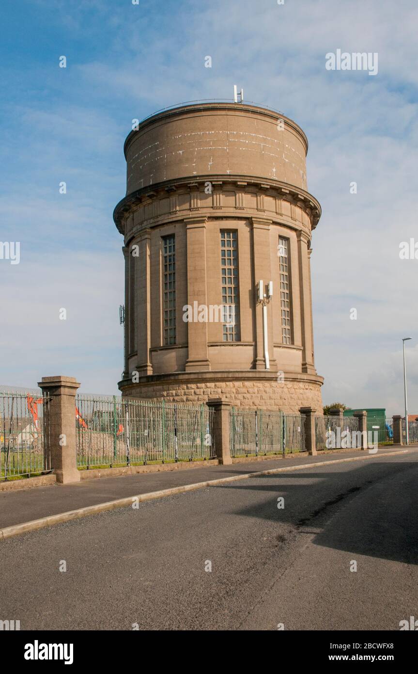 Warbreck Water Tower built in 1932 for the Fylde Water Board now United Utilities that supplies water to households in Blackpool Lancashire England Uk Stock Photo