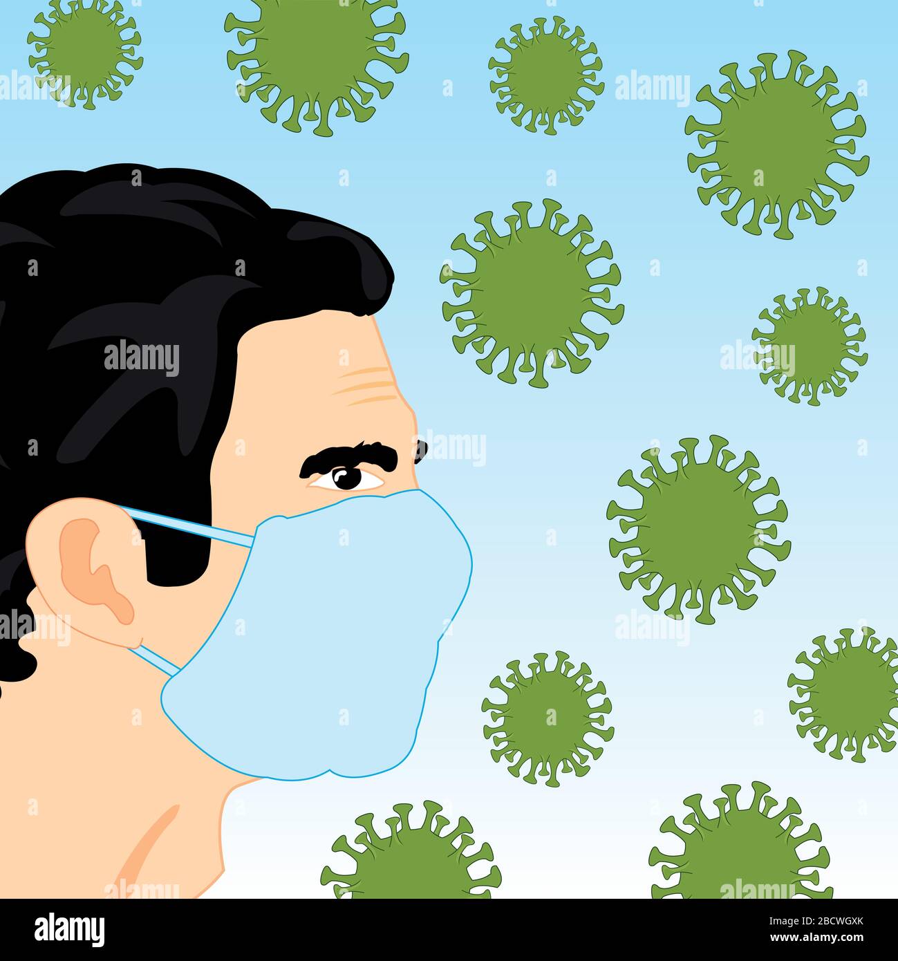 Person men in defensive mask and coronavirus Stock Vector Image & Art ...