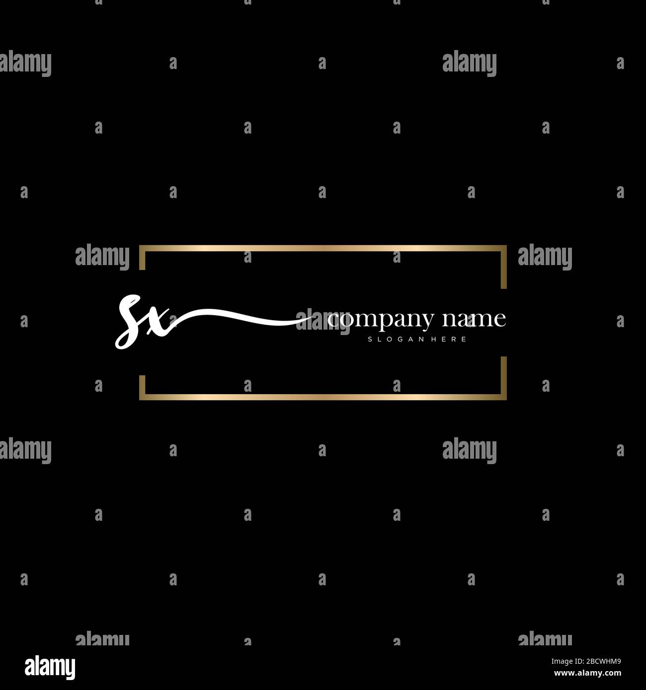 SX Initial Letter handwriting logo hand drawn template vector, logo for beauty, cosmetics, wedding, fashion and business Stock Vector