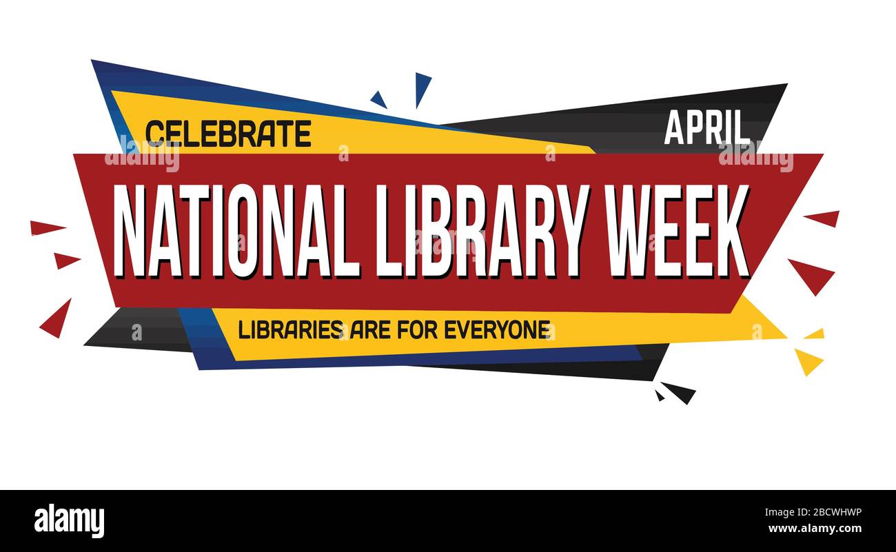 National library week banner design on white background, vector illustration Stock Vector