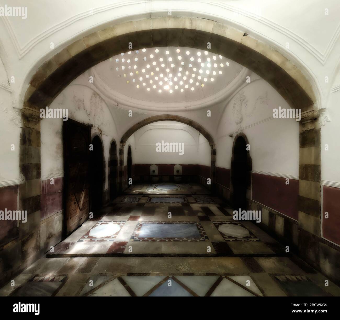 Hammam (Turkish bath), Beiteddine Palace, Beiteddine, Mount Lebanon, Lebanon, Middle East, color