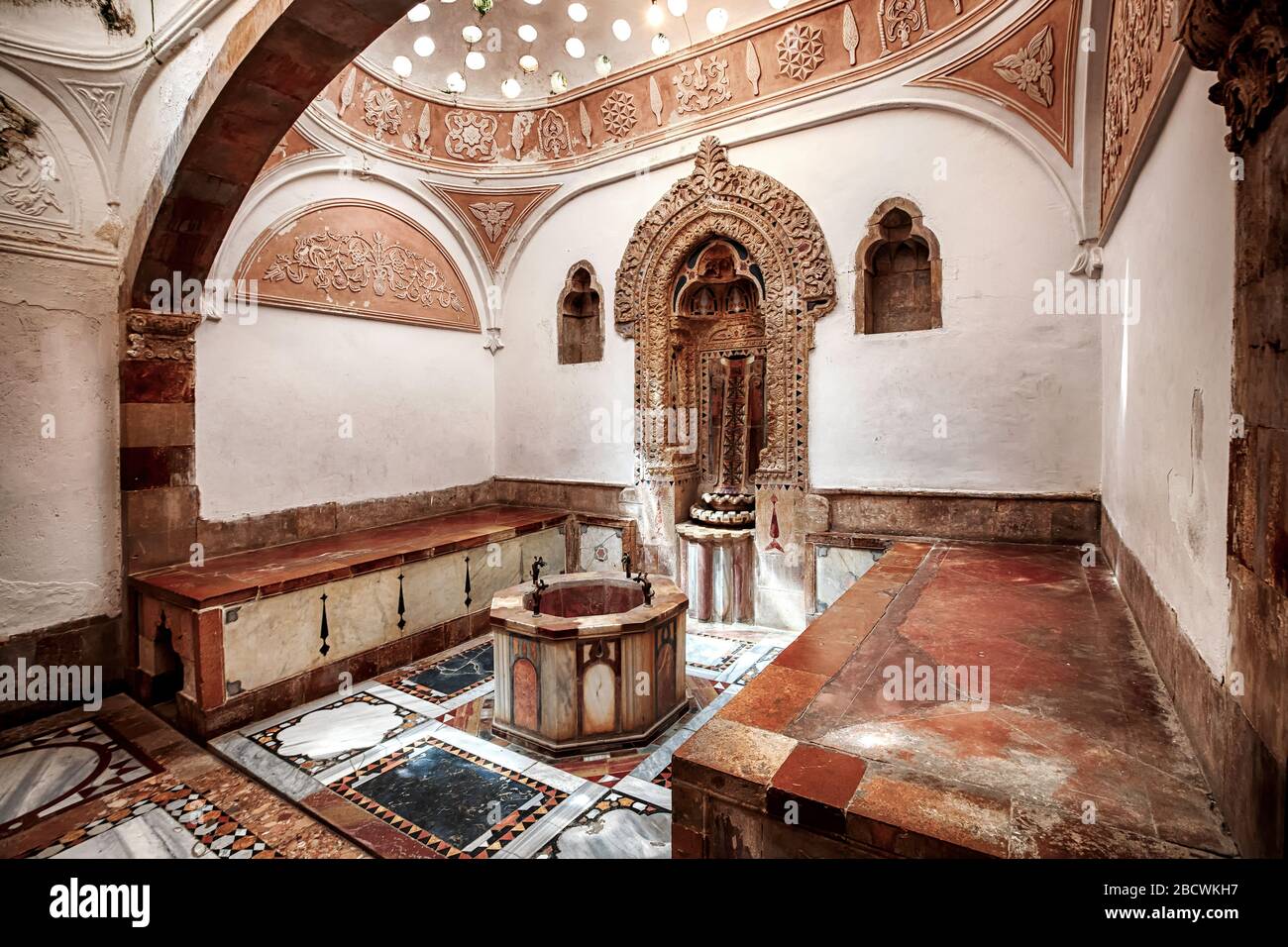 Hammam (Turkish bath) with skylights, Beiteddine Palace, Beiteddine, Mount Lebanon, Lebanon