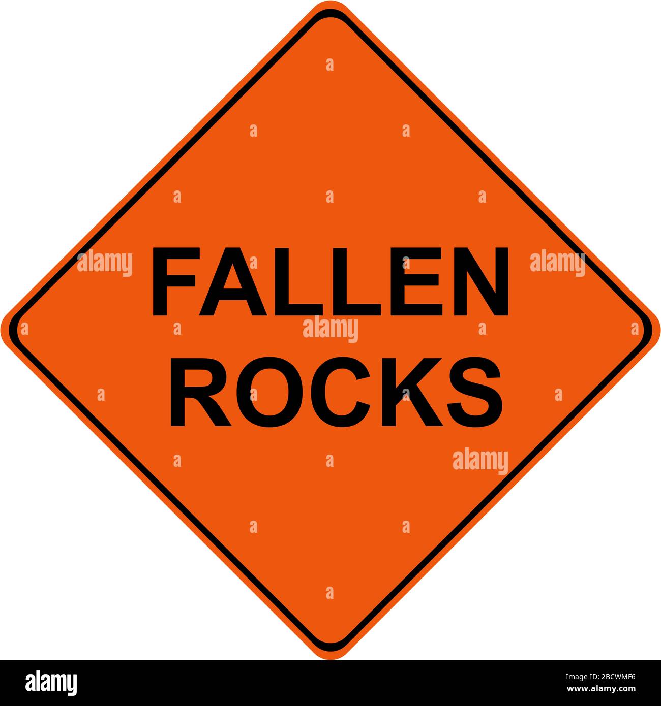 Fallen Rocks traffic warning sign Stock Photo - Alamy