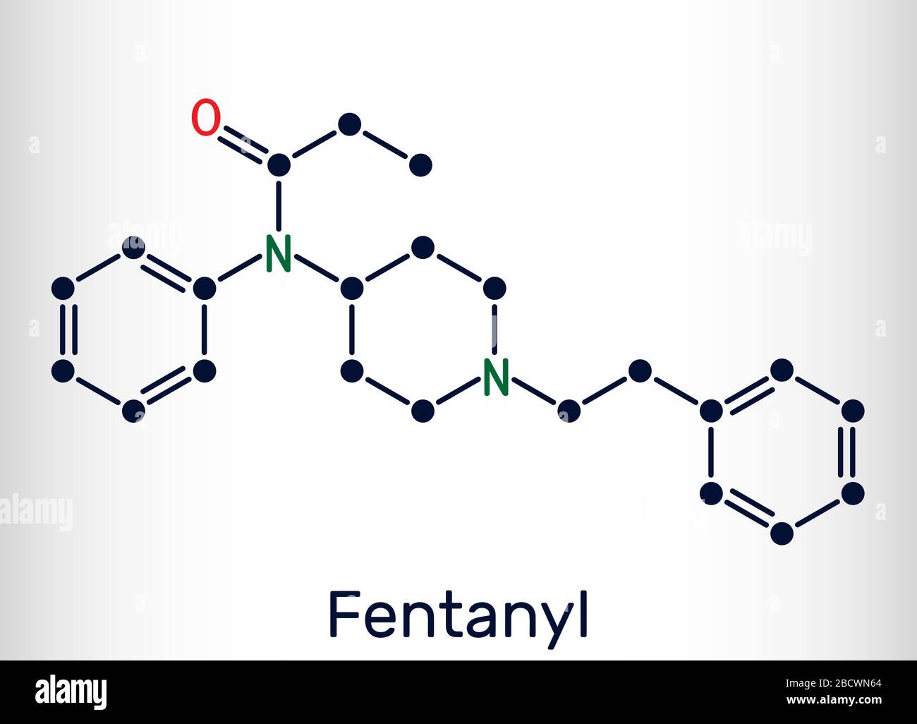 Fentanyl, Fentanil, C22H28N2O Molecule. it is Opioid Analgesic Stock Vector  - Illustration of atomic, fentanyl: 177627749