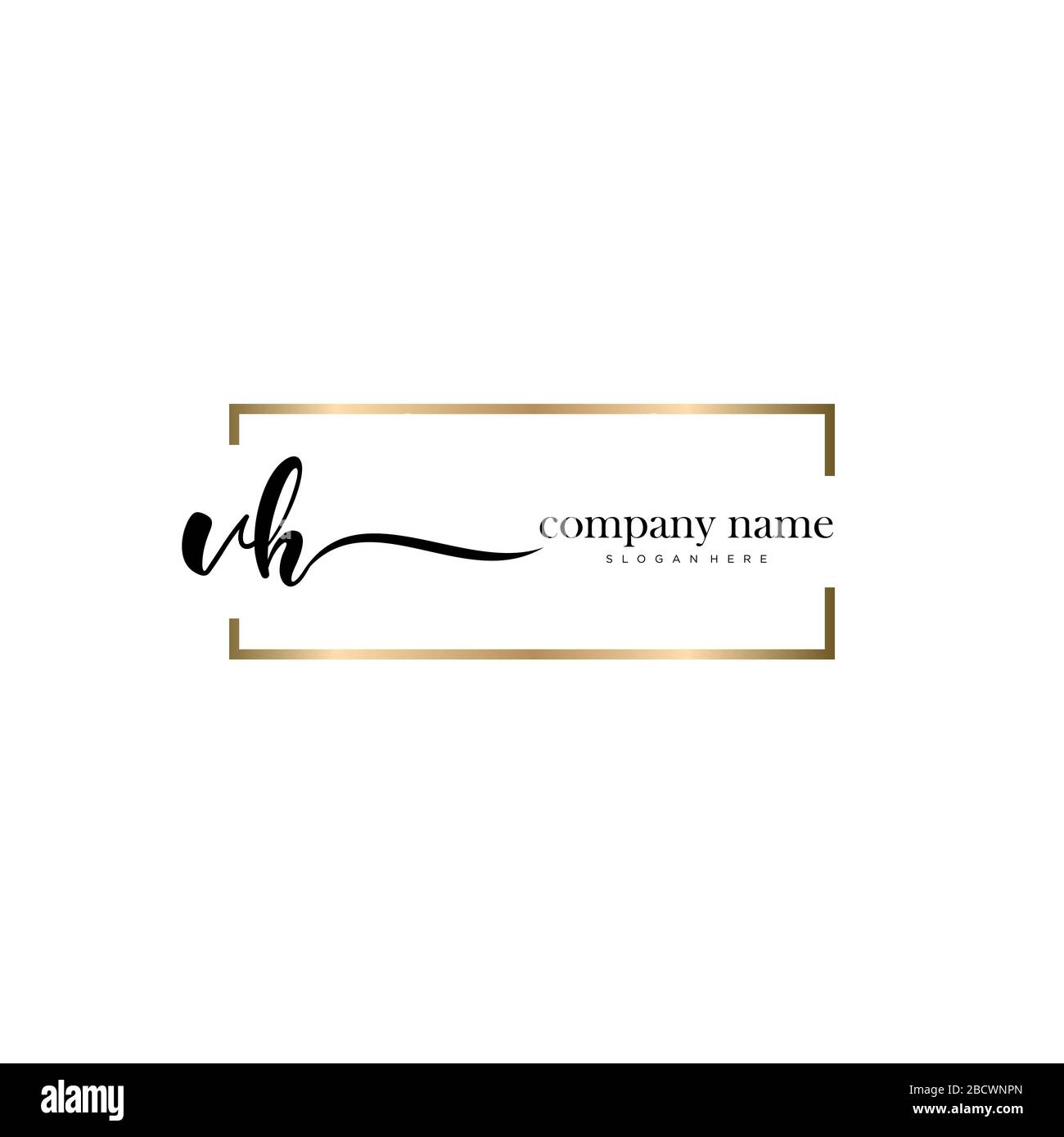 VH Initial Letter handwriting logo hand drawn template vector, logo for ...
