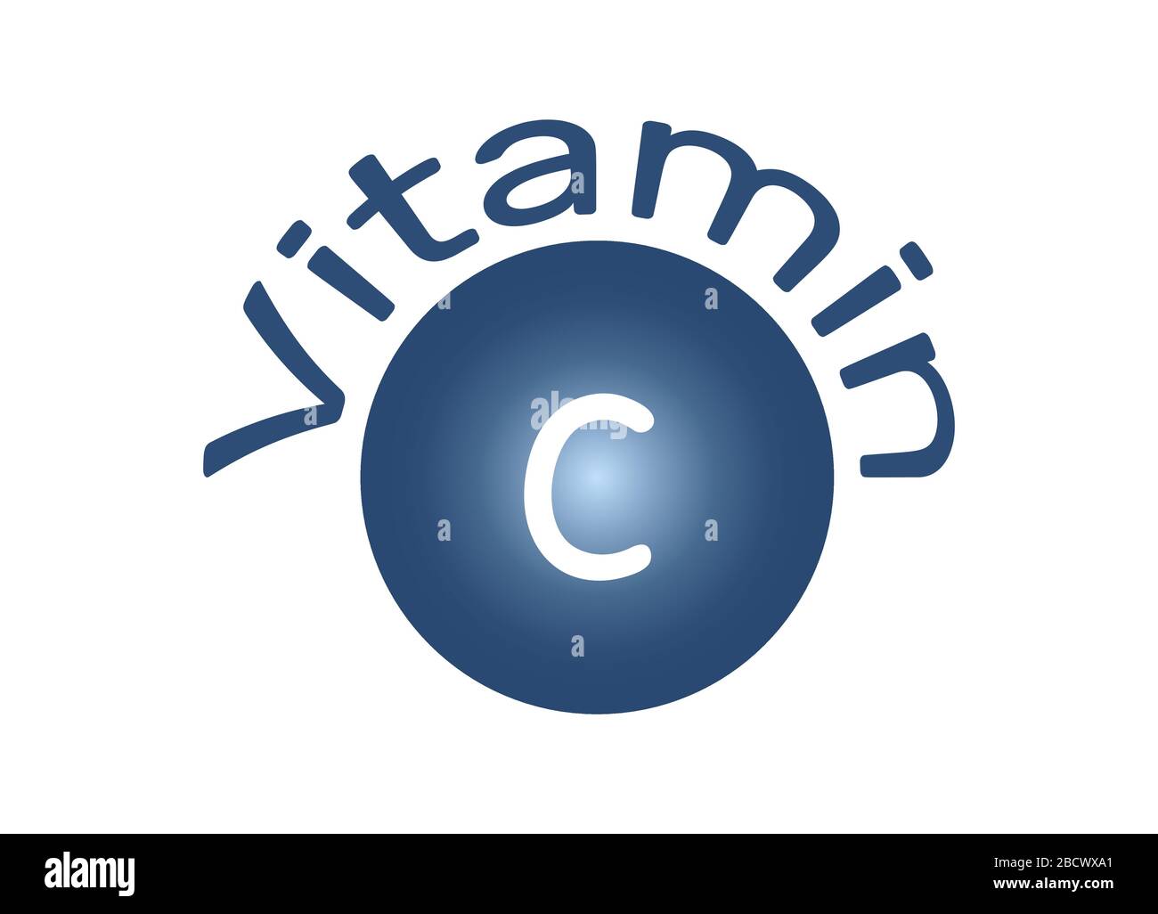 Vitamin C, ascorbic acid, food additive E300. Logo, icon. Vector illustration Stock Vector
