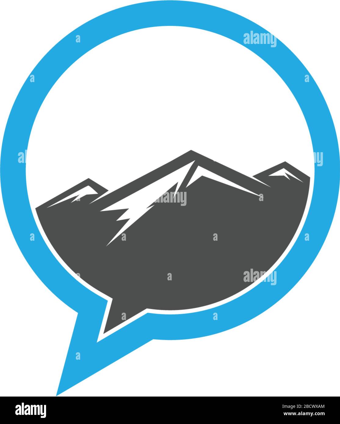 Mountain Bubble chat icon message, Chat fast speech talk chatting communication. Stock Vector
