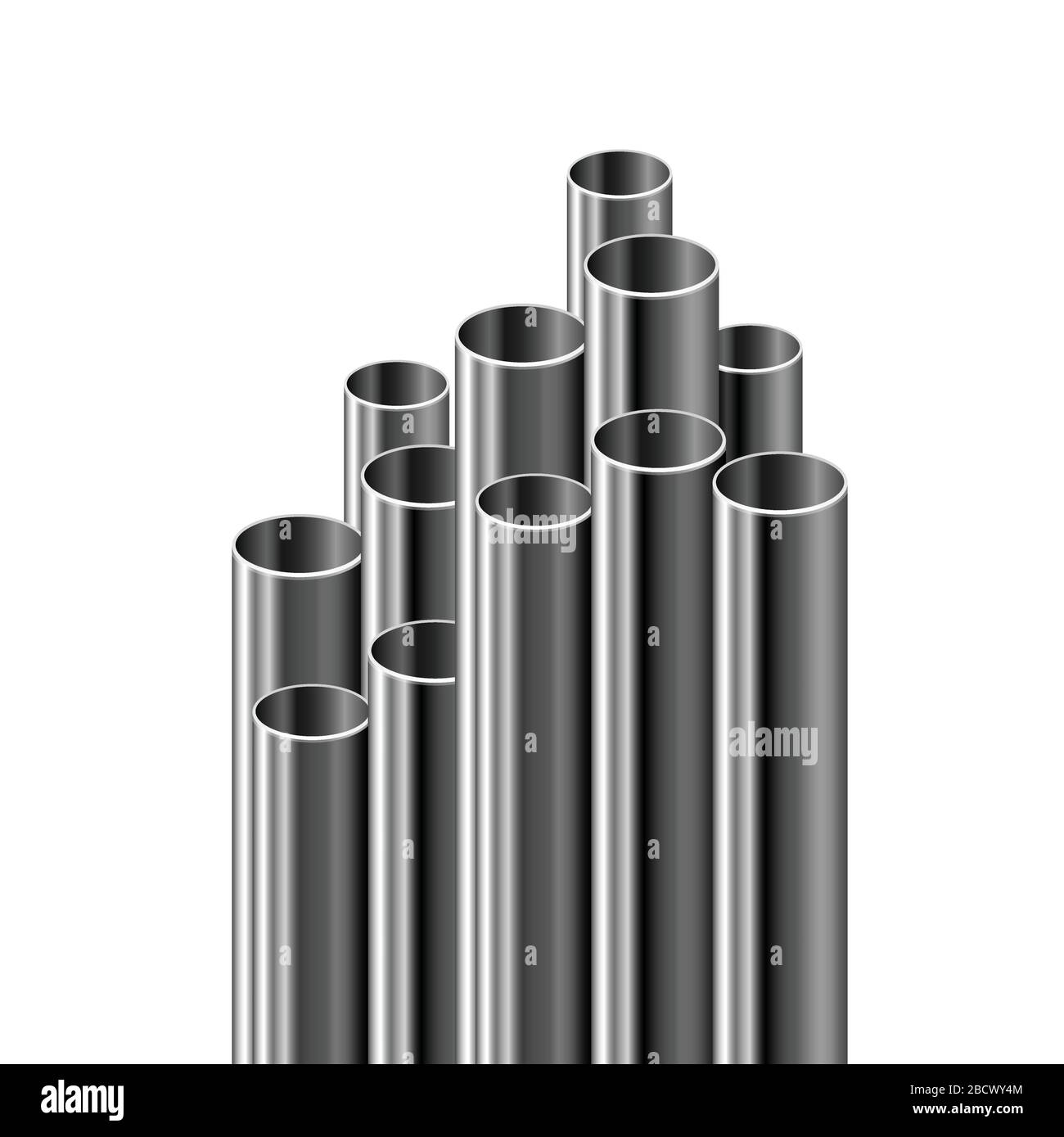 Steel pipe rolling bundle - tube rolling manufacturer industrial banner Stock Vector
