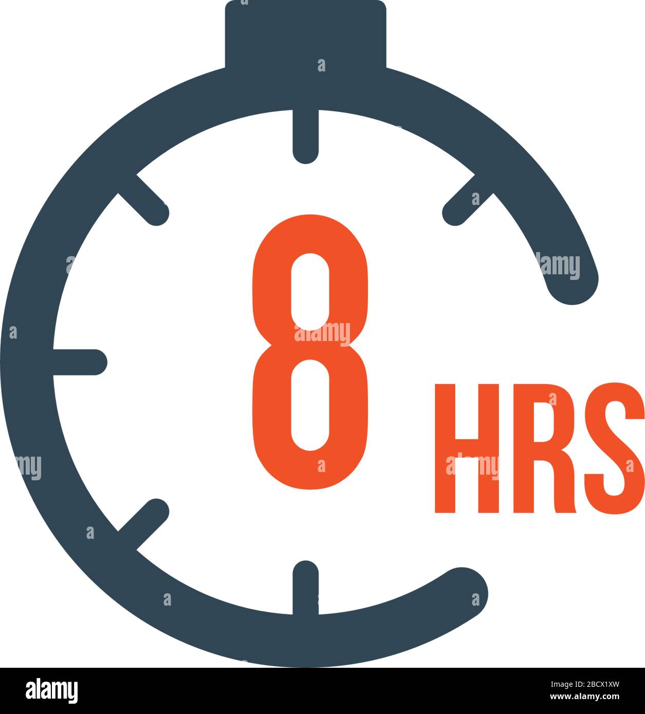8 hours round timer or Countdown Timer icon. deadline concept. Delivery