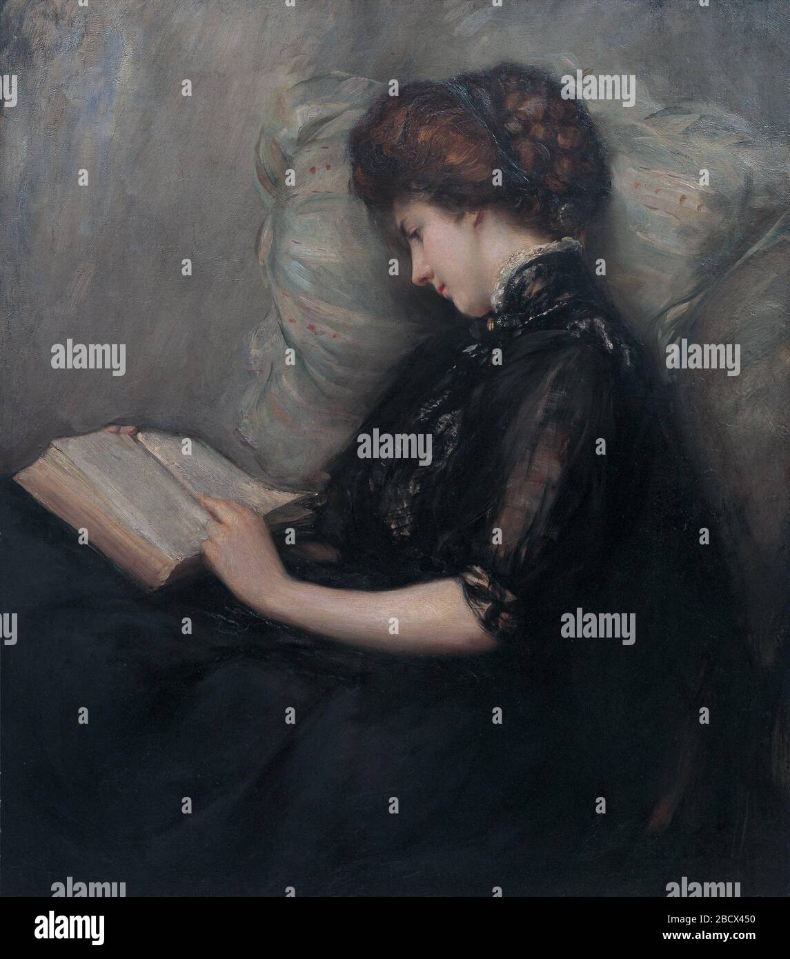 English Lady Reading Poetry By Ishibashi Kazunori Shimane Art Museum Matsue Shimane Japan 日本語 美人読詩 石橋和訓筆 1906 石橋和訓 Ishibashi Kazunori 1876 1928 Stock Photo Alamy