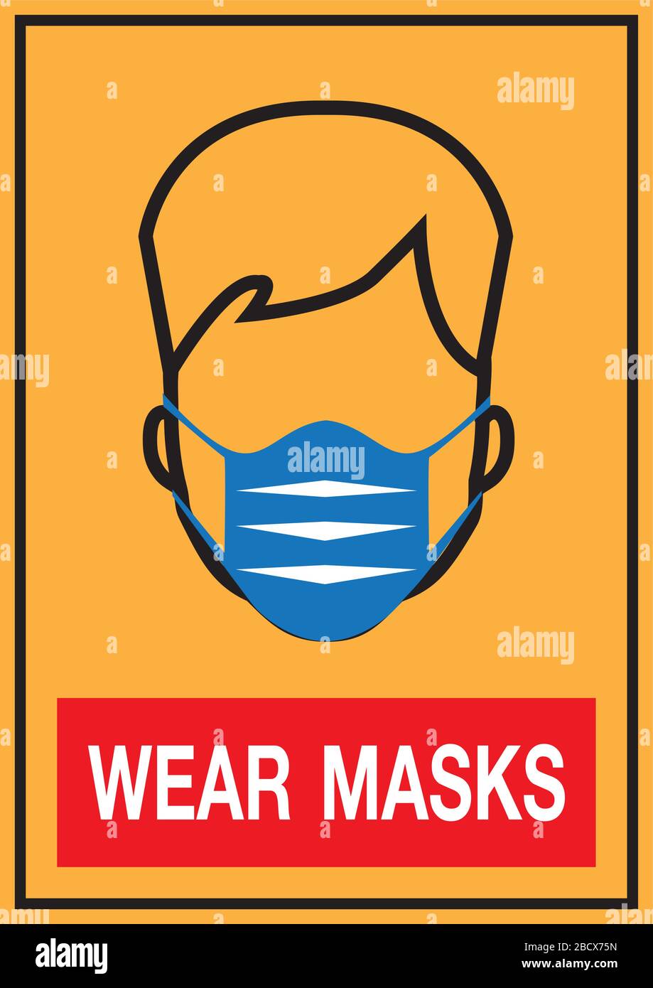 medical health mask. Prevent spread And receiving the virus with a mask gag and nose. Warning sign. design vector image. Stock Vector