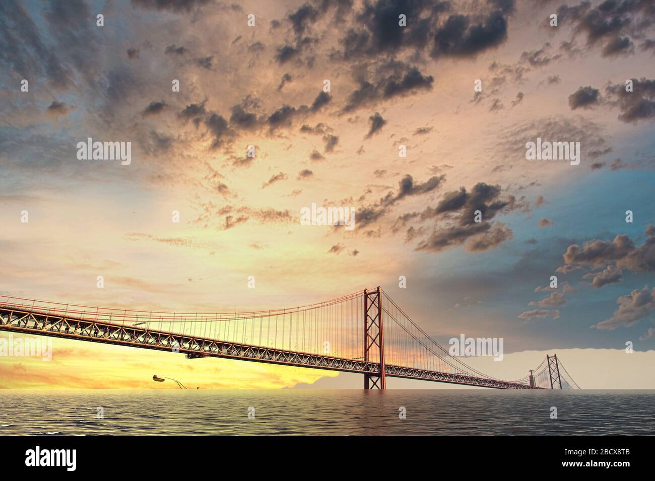 Climate change and global warming concept illustrating a result of an extreme weather changes and ensued flooding Stock Photo