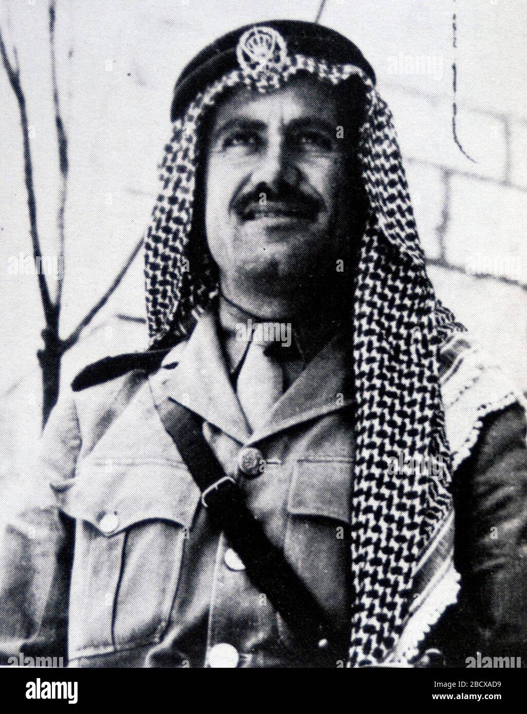 'English: Abdullah Tell, 30, Shaltiel's opponent, was the youngest Arab major in Glubb Pasha's Arab Legion. The son of a landowning family in Transjordan, he dreamed of undoing the injustice of partition. When Old Jerusalem was about to fall to Shaltiel's men, King Abdullah ordered him to go save Jerusalem.; 1948; Collins/Lapierre. O Jerusalem. Page 397.; Hanna Safieh; ' Stock Photo