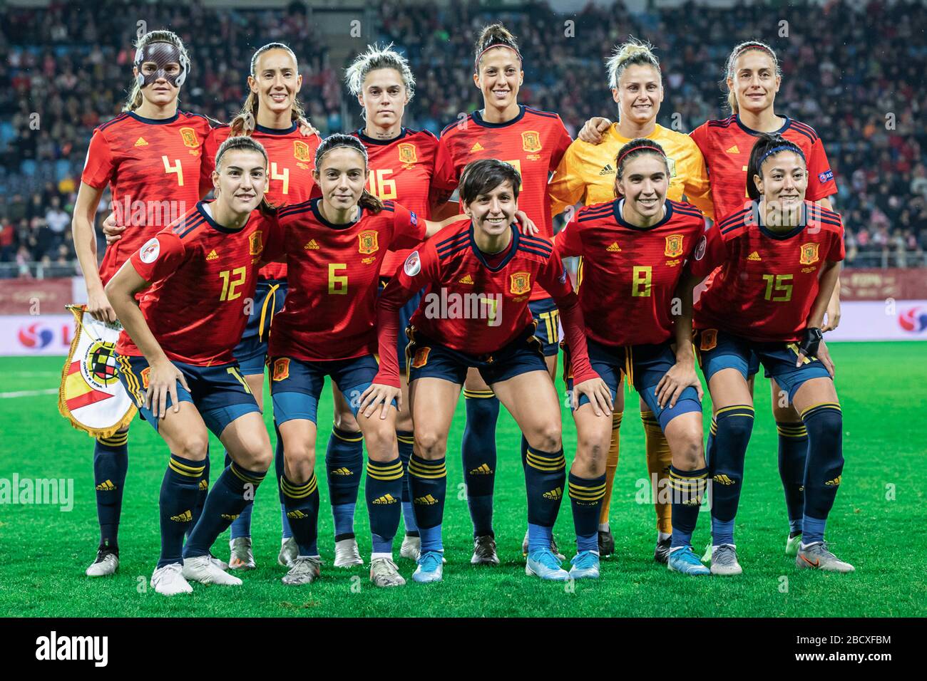 November 12, 2019, Lublin, Poland: Spain women's national football team pose for a photo before the UEFA Women's EURO 2021 qualifying match between Poland and Spain at Arena Lublin. (Credit Image: © Mikolaj Barbanell/SOPA Images via ZUMA Wire) Stock Photo