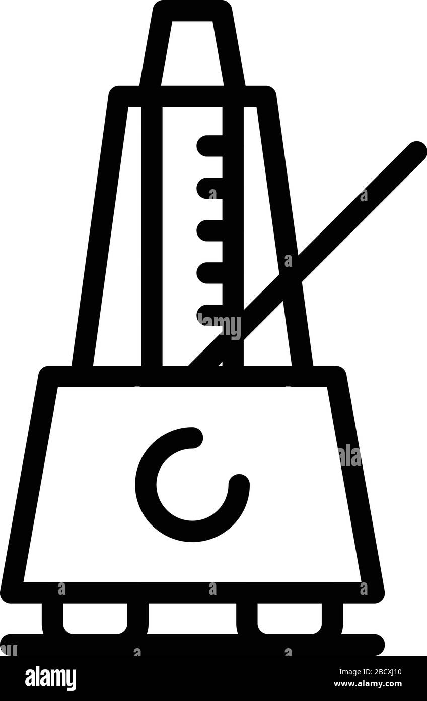 Device metronome icon, outline style Stock Vector