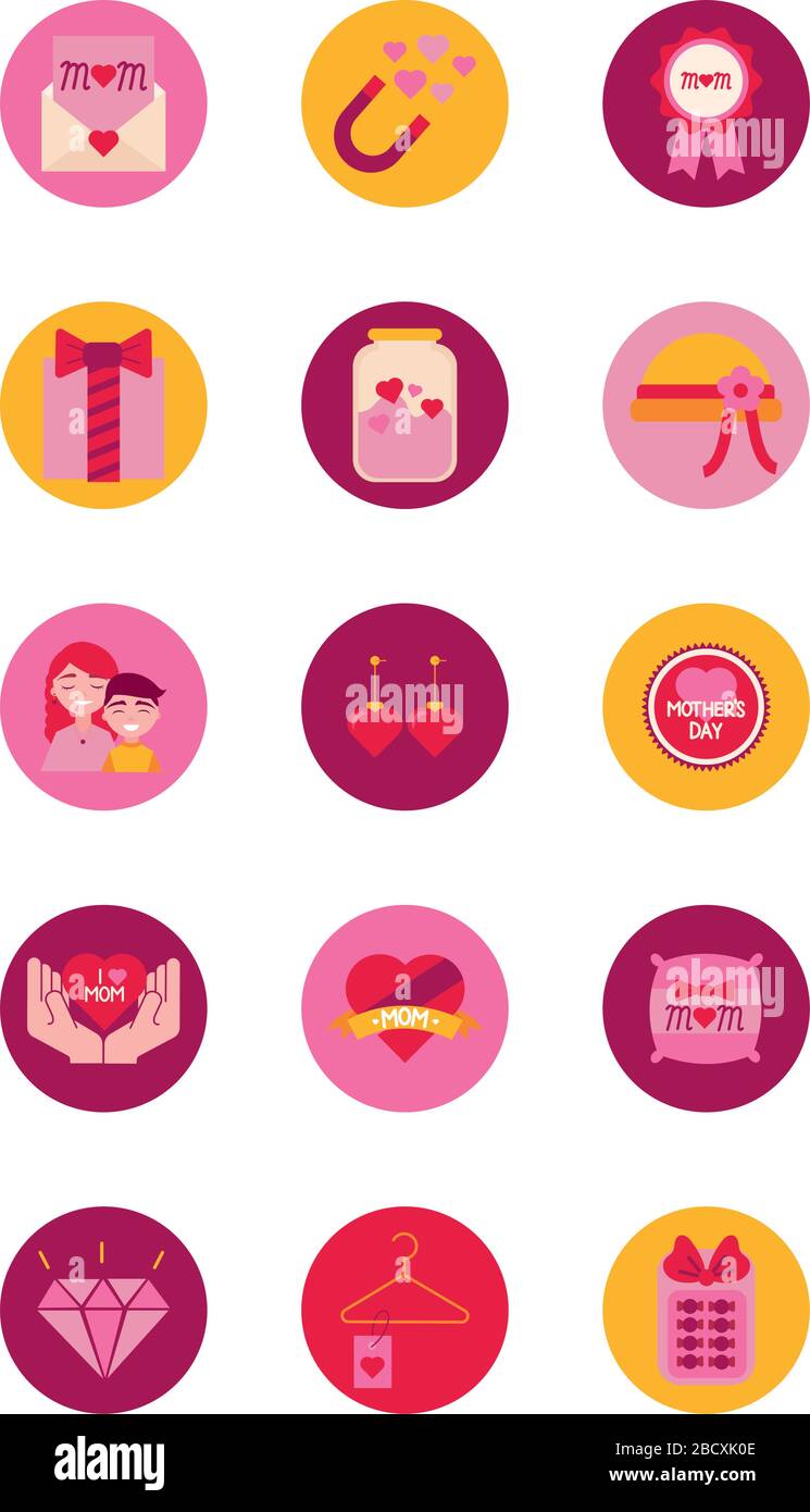 bundle of mothers day icons Stock Vector Image & Art - Alamy
