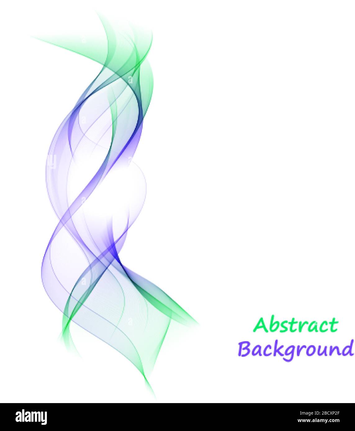 Abstract blue and green curves. Lines. vector wave. template for