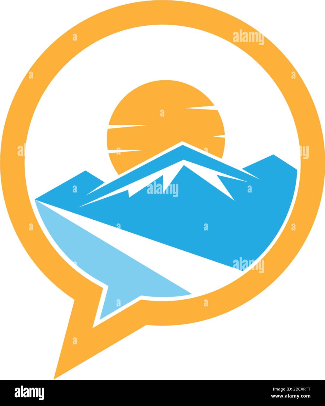 Mountain Bubble chat icon message, Chat fast speech talk chatting communication. Stock Vector