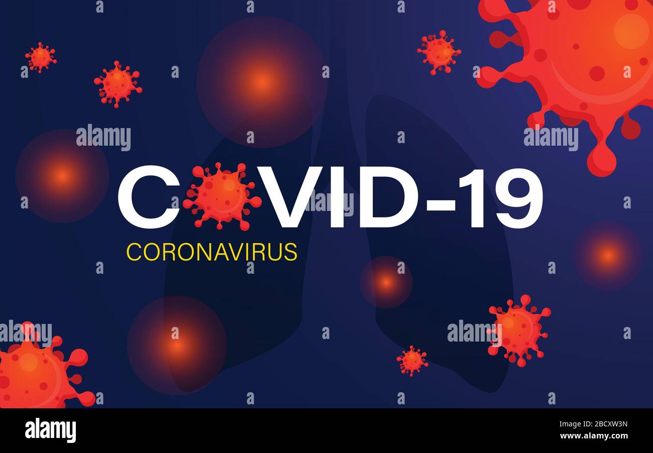 Covid-19 Coronavirus concept inscription typography design logo,banner,background and dangerous virus vector illustration Stock Vector