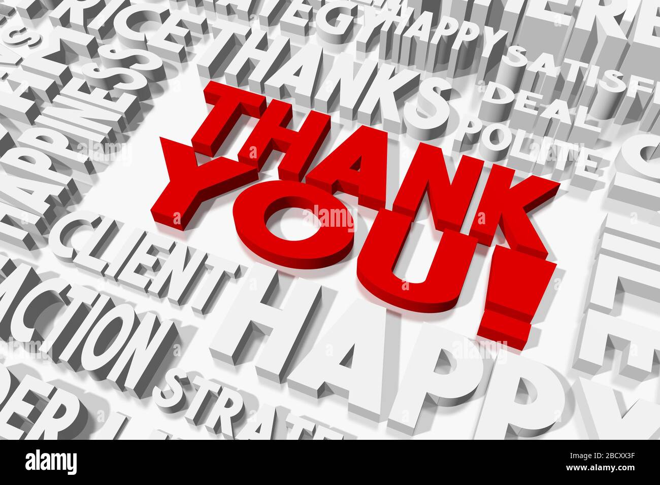 3D typographical illustration - Thank you concept Stock Photo - Alamy