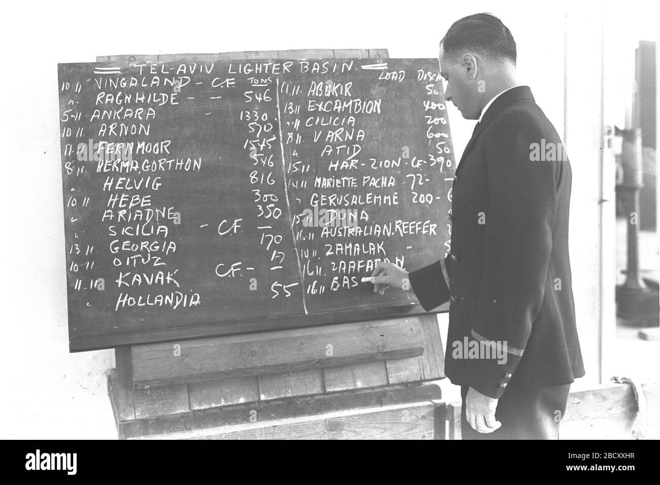 English An Official At The Tel Aviv Port Ss O I E U U U E E O E O I E U U I O 01 10 1938 This Is Available From National Photo Collection Of Israel Photography Dept Goverment Press Office Link Under