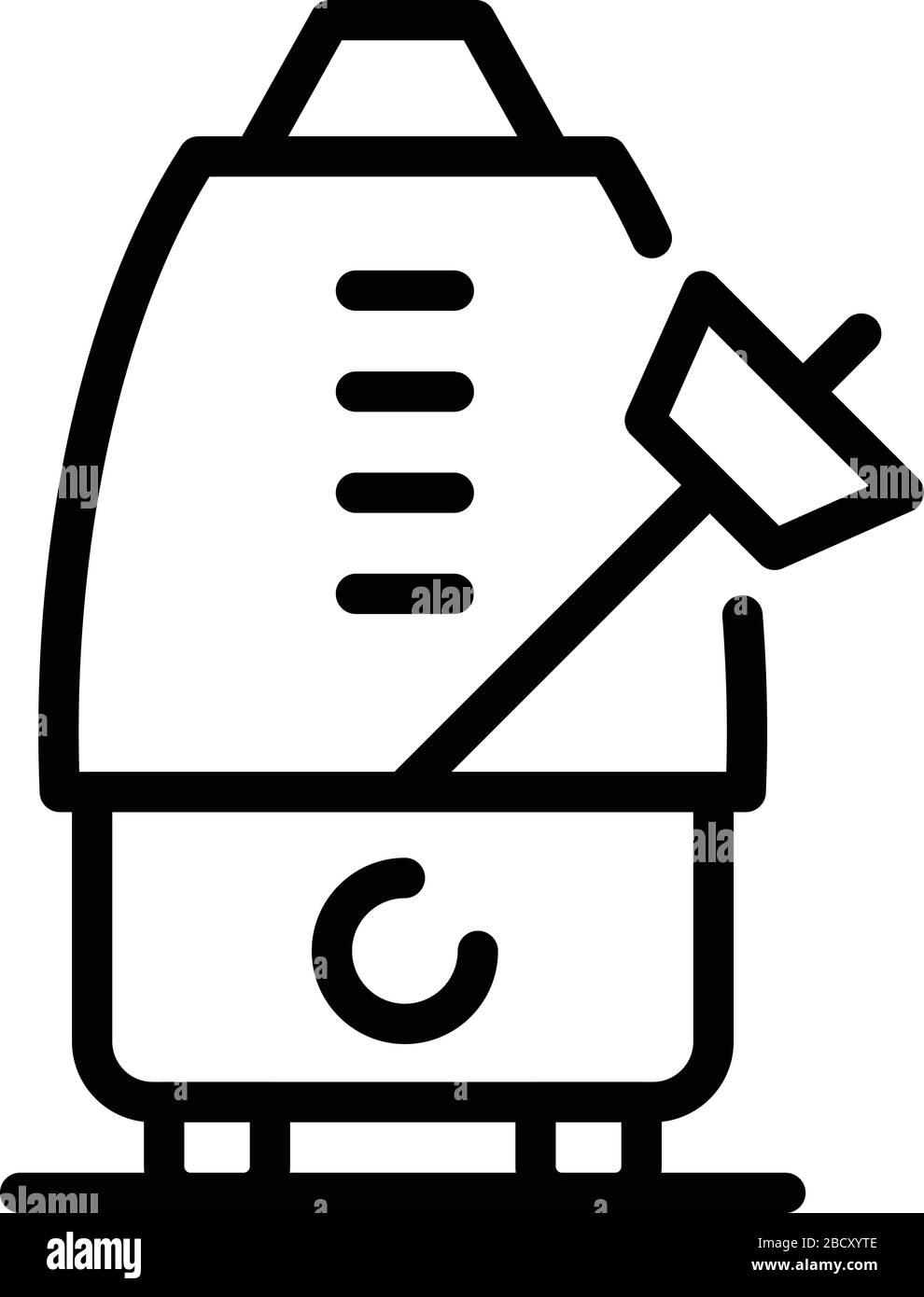 Beat metronome icon, outline style Stock Vector