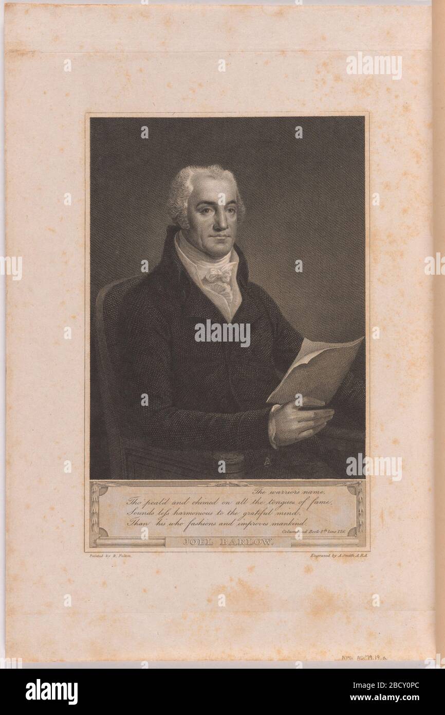 The Columbiad Joel Barlow. AD/NPG.79.19.a Stock Photo Alamy