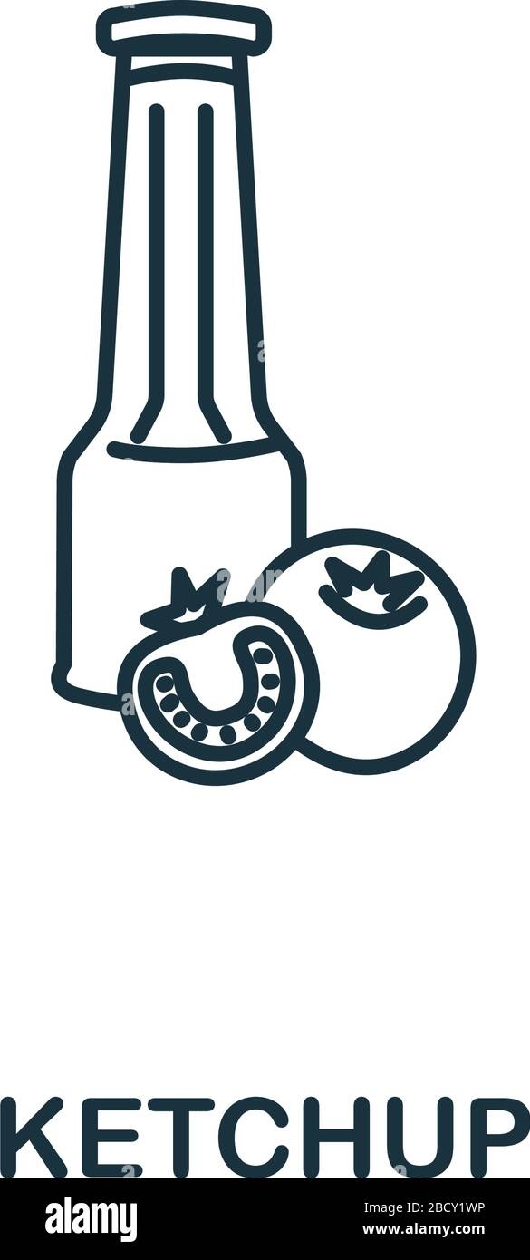 Ketchup icon from fastfood collection. Simple line element Ketchup