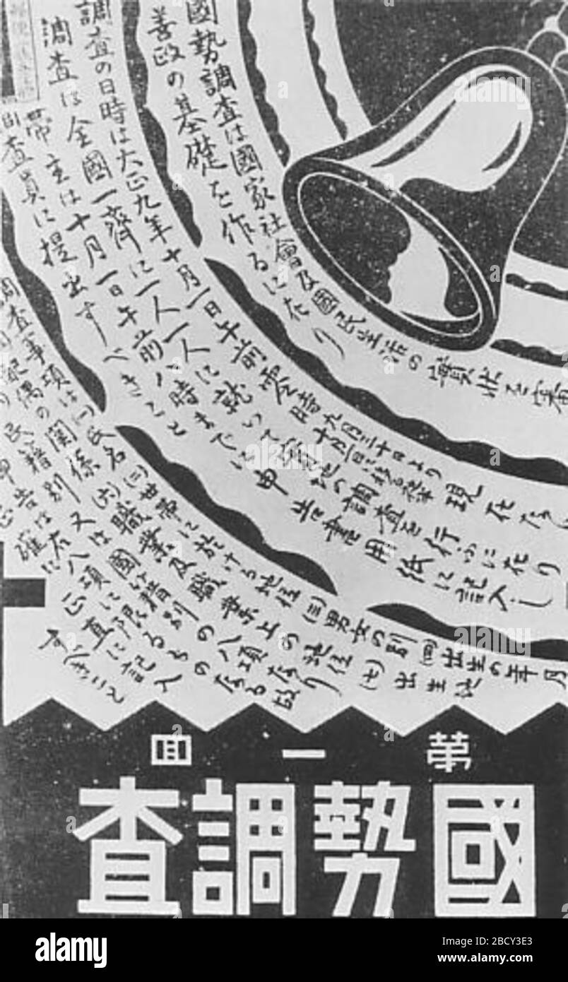 English 1st Census Poster In Japan日本語 第1回国勢調査のポスター English Taisho Era 1912 1926 日本語 大正時代 English Japanese Book Pictorial History Of Modern Japan Vol 8 Published By Sanseido 日本語 三省堂 画報日本近代の歴史8 より English 1st Census Poster In Japan日本語 第1回国勢調査のポスター English Taisho Era 1912 1926 日本語 大正時代 English Japanese Book Pictorial History Of Modern Japan Vol 8 Published By Sanseido 日本語 三省堂 画報日本近代の歴史8 より