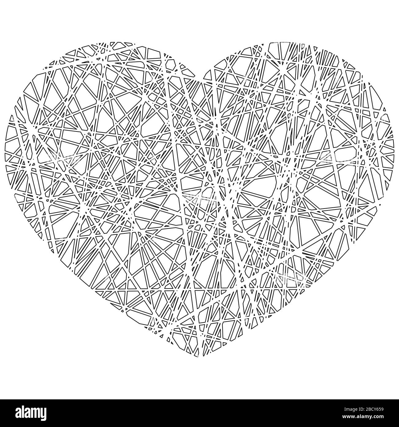 Heart icon isolated on white background. Black line love symbol ...