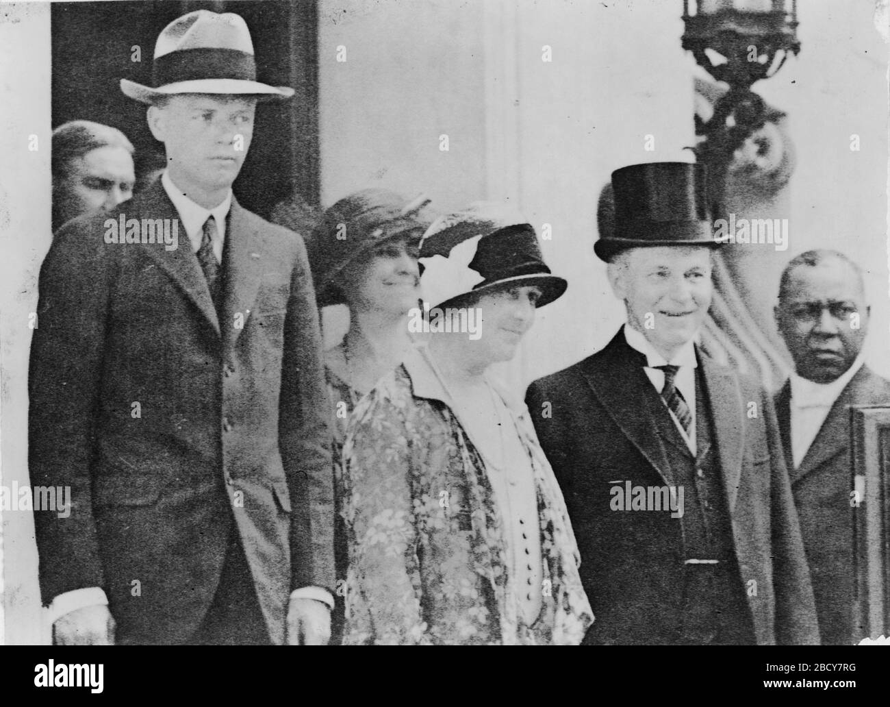'Col. Chas. Lindbergh and his mother photographed with the President and Mrs. Coolidge Persons:  Lindbergh, Charles A. (Charles Augustus), 1902-1974. Coolidge, Calvin, 1872-1933. Coolidge, Grace Goodhue, 1879-1957. Lindbergh, Evangeline.; 12 June 1927; National Photo Company Collection; Retrieved from the Library of Congress, LC-USZ62-111742         This image  is available from the United States Library of Congress's Prints and Photographs division under the digital ID cph.3c11742.This tag does not indicate the copyright status of the attached work. A normal copyright tag is still required. S Stock Photo