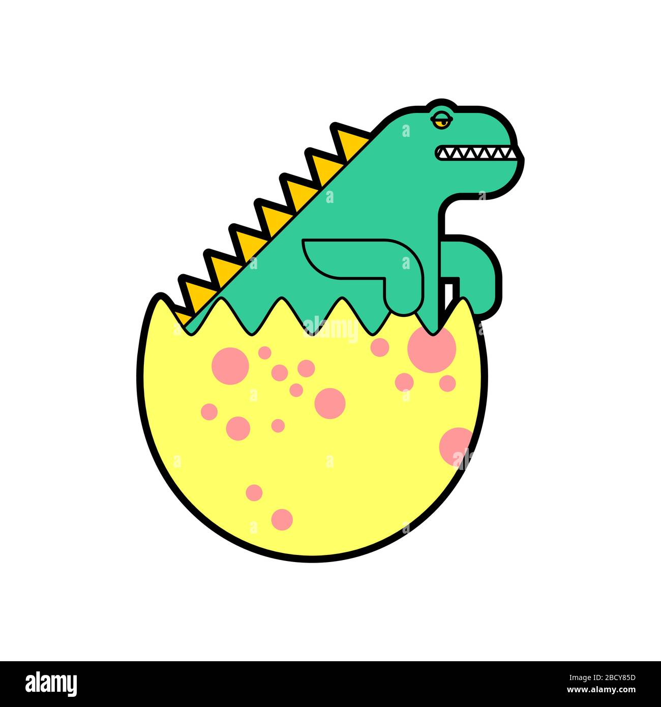 Cute dino baby isolated. Cartoon Dinosaur child in egg. vector ...