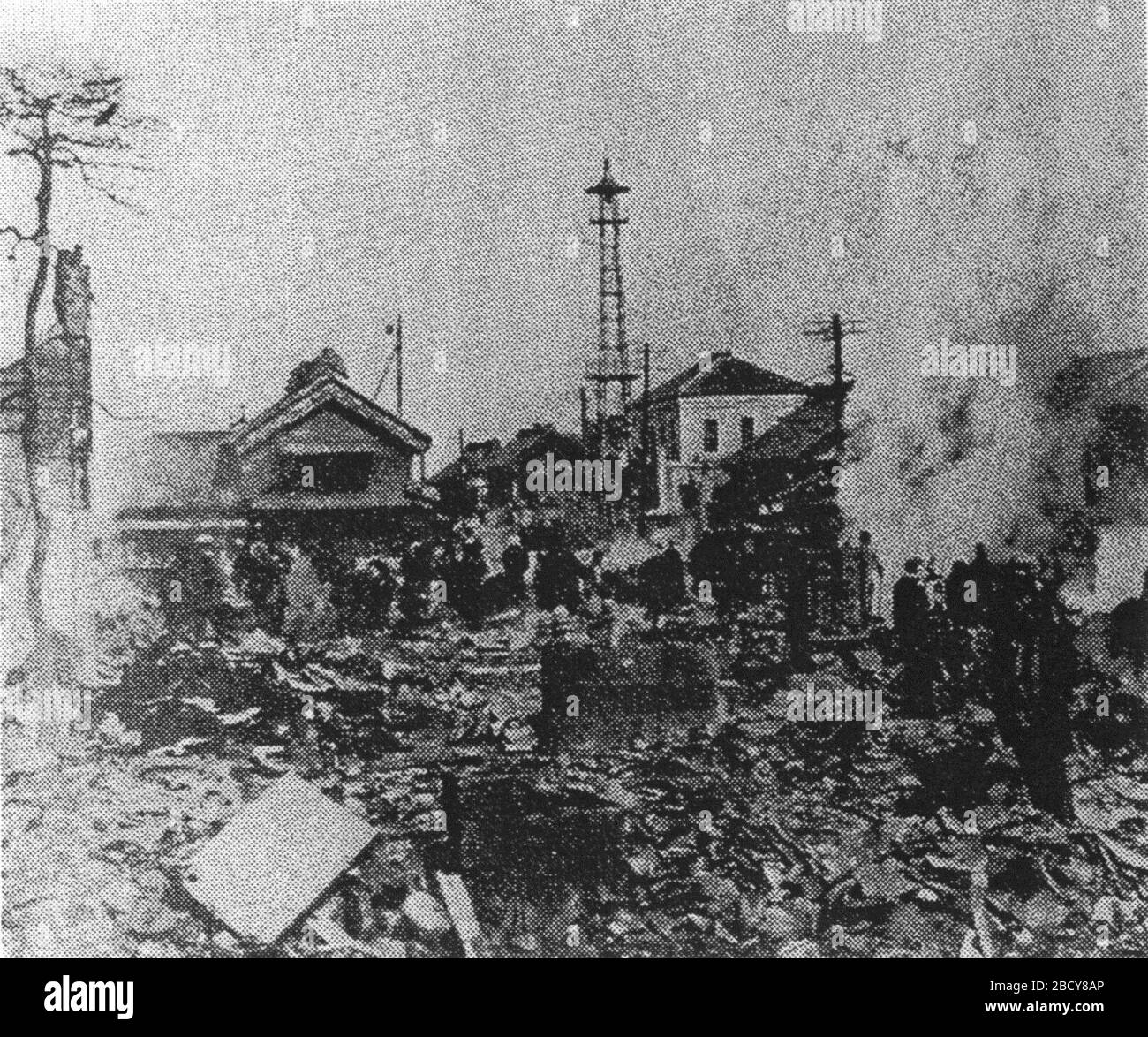 English This Is The Great Fire Of Ishioka In 1929 At Nakamachi Ishioka Ibaraki Japan 日本語 茨城県新治郡石岡町で1929年に発生した石岡大火の様子 中町 1929 高橋伸夫 小野寺淳 松村公明 舩杉刀修 芳賀博文 1994 石岡市中心部における都市空間の