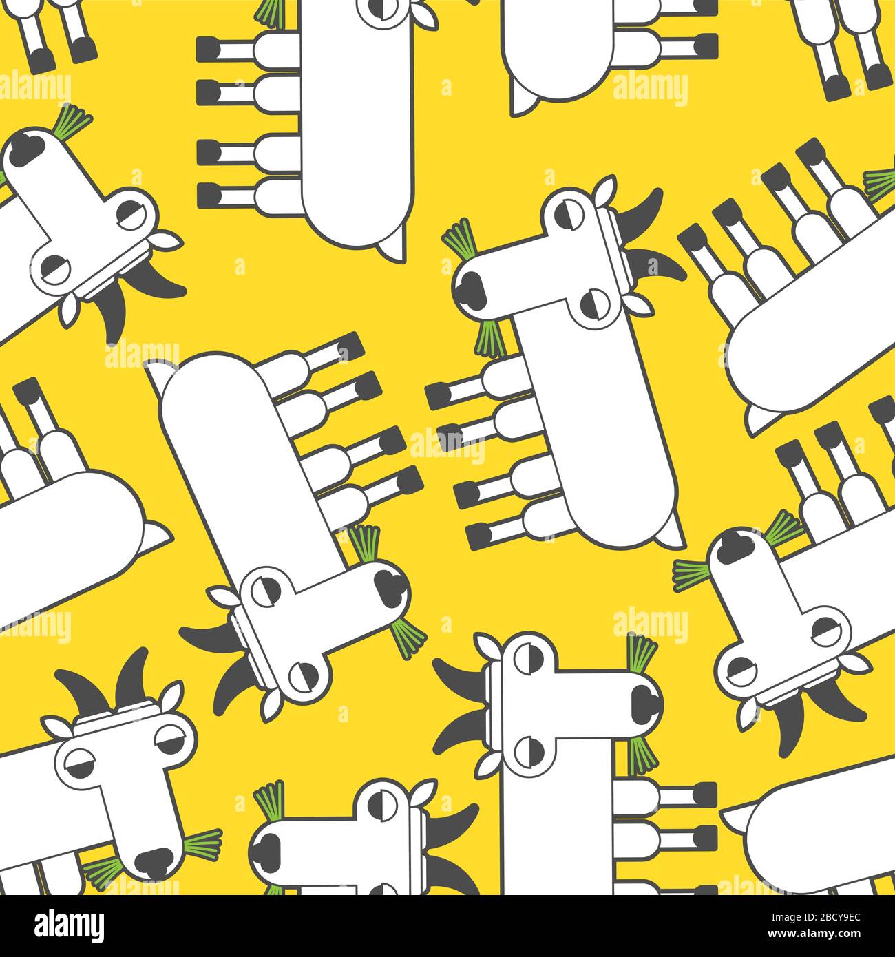 Mountain goat pattern seamless. Wild animal background. vector texture