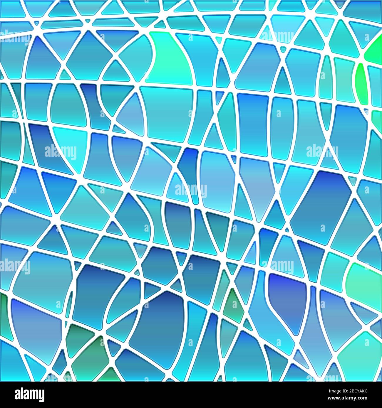 abstract vector stained-glass mosaic background - blue and green Stock ...
