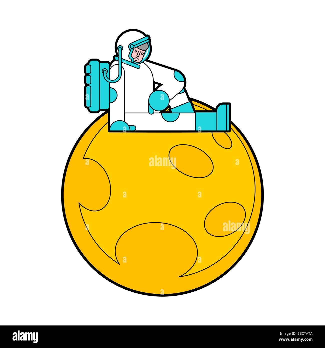 Sad Astronaut sitting on moon. Loneliness in space Stock Vector Image ...
