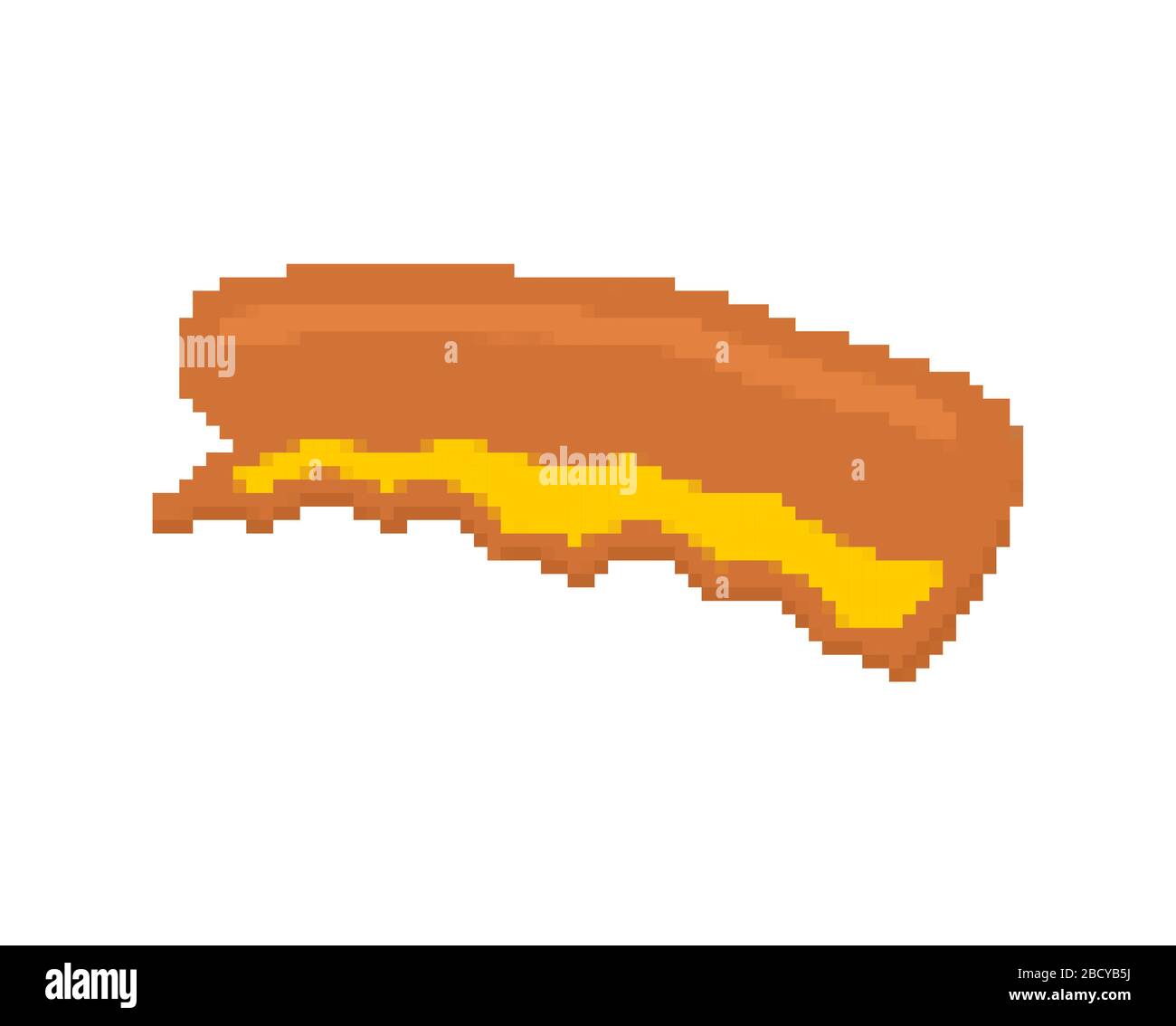 Pizza crust pixel art. leftover pizza 8bit Fast food vector ...