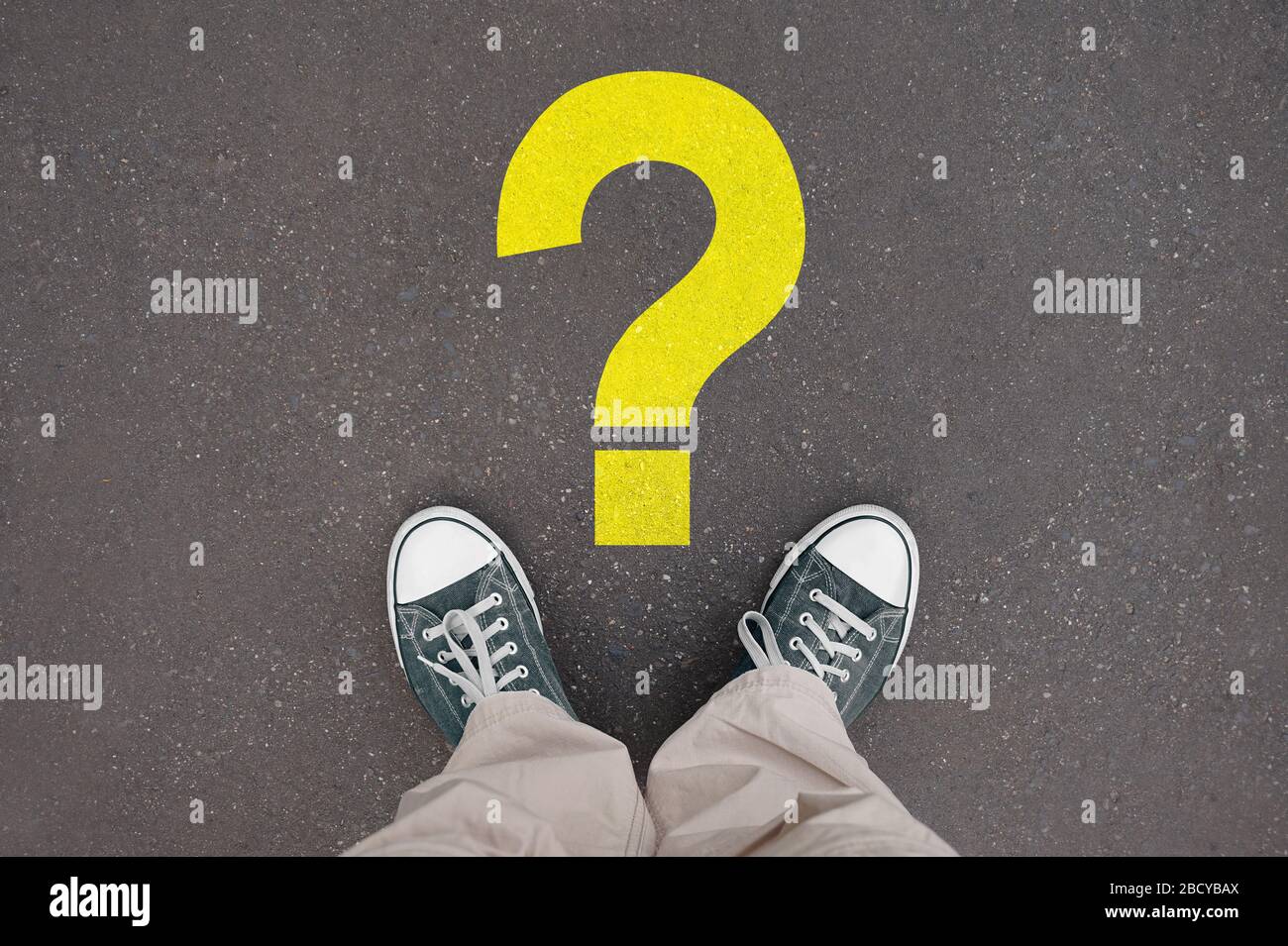 Shoes, trainers - question mark Stock Photo