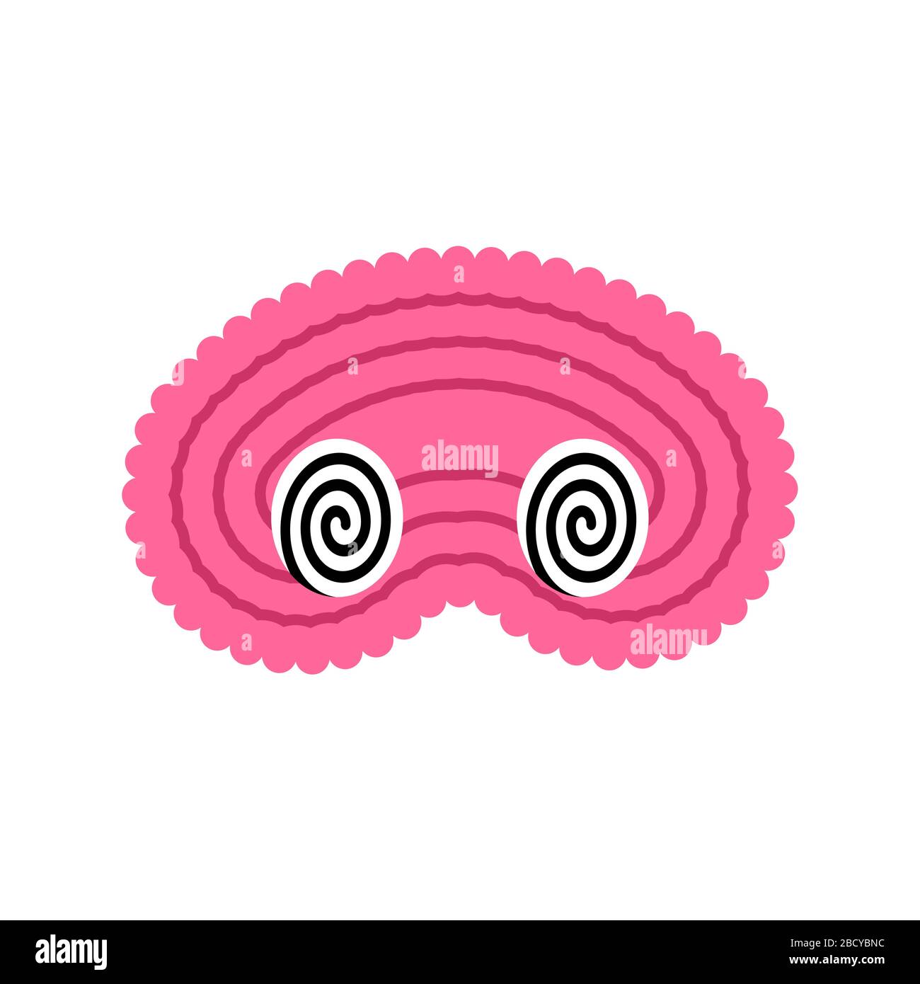 Hypnotized brain Isolated. Eyes were spiraling. vector illustration Stock Vector