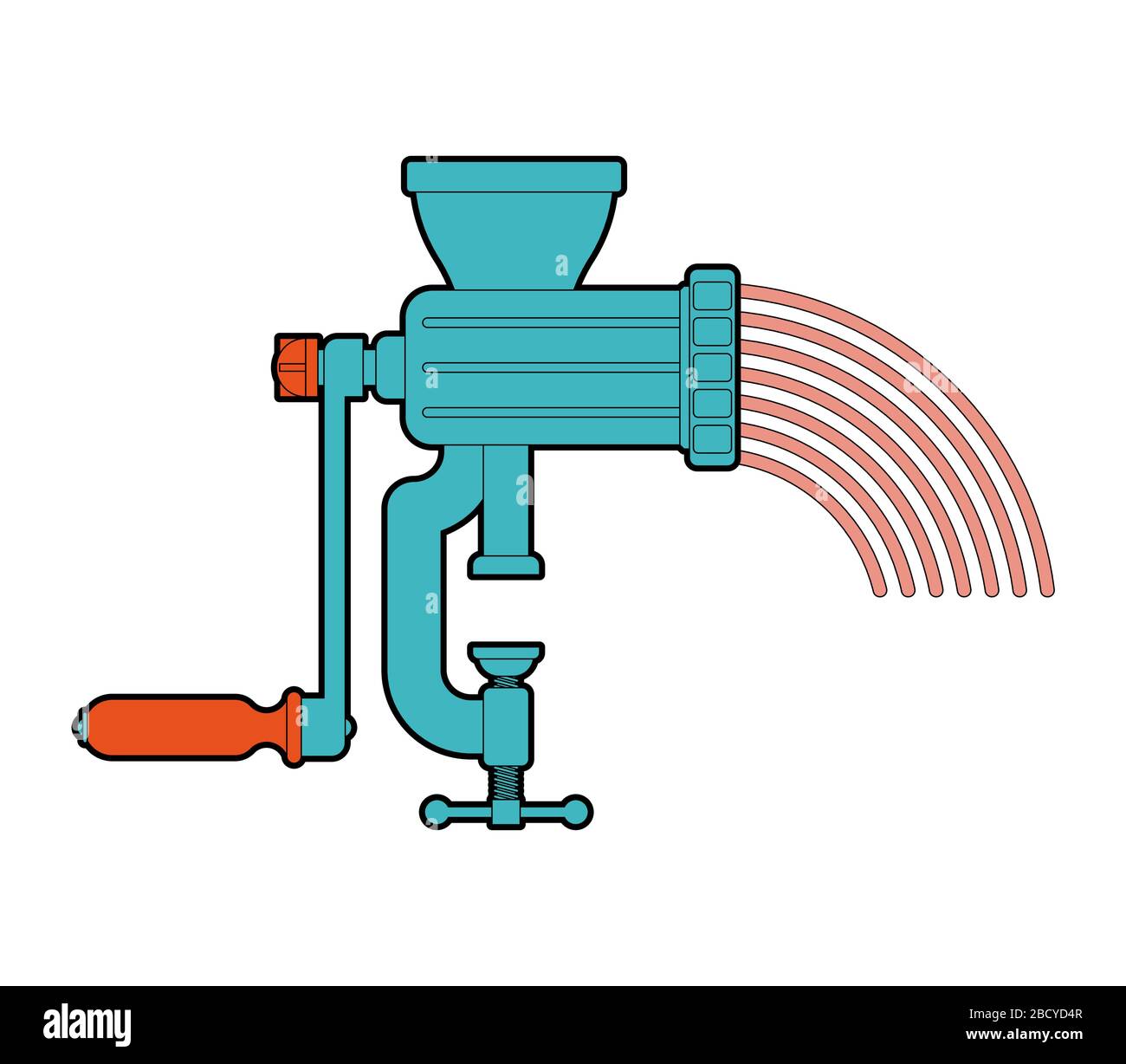Meat grinder and minced meat. hasher and Stuffing cartoon. mincer ...