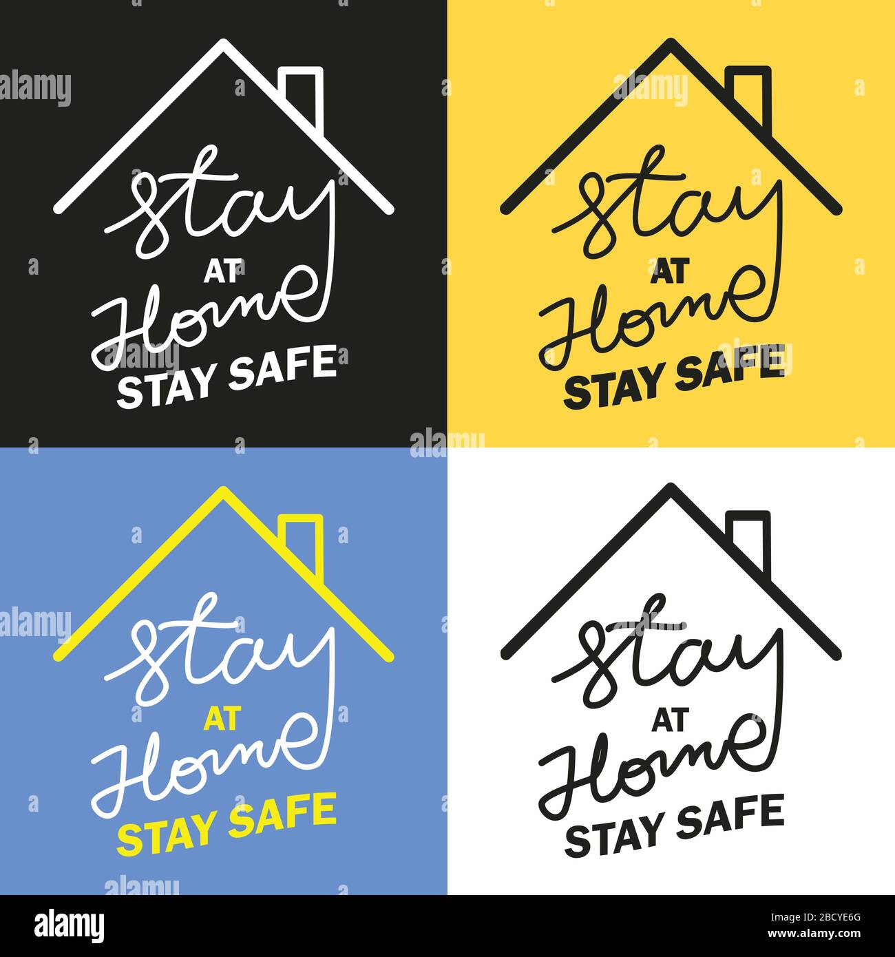 stay home for Covid-19 or Coronavirus concept inscription design text banner ,background and fight to virus vector illustration Stock Vector