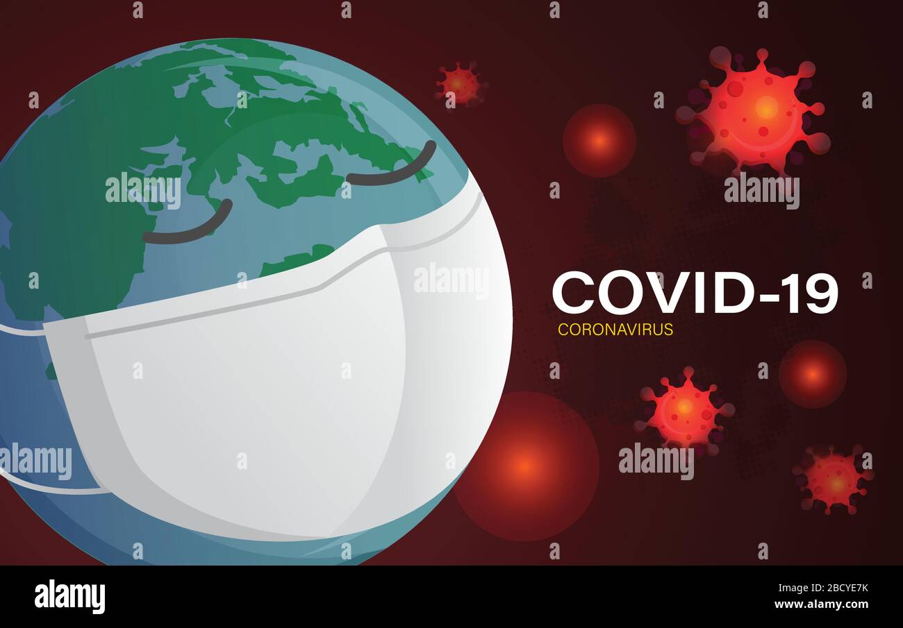 Covid-19 Coronavirus concept inscription typography design logo,banner,background and dangerous virus vector illustration Stock Vector