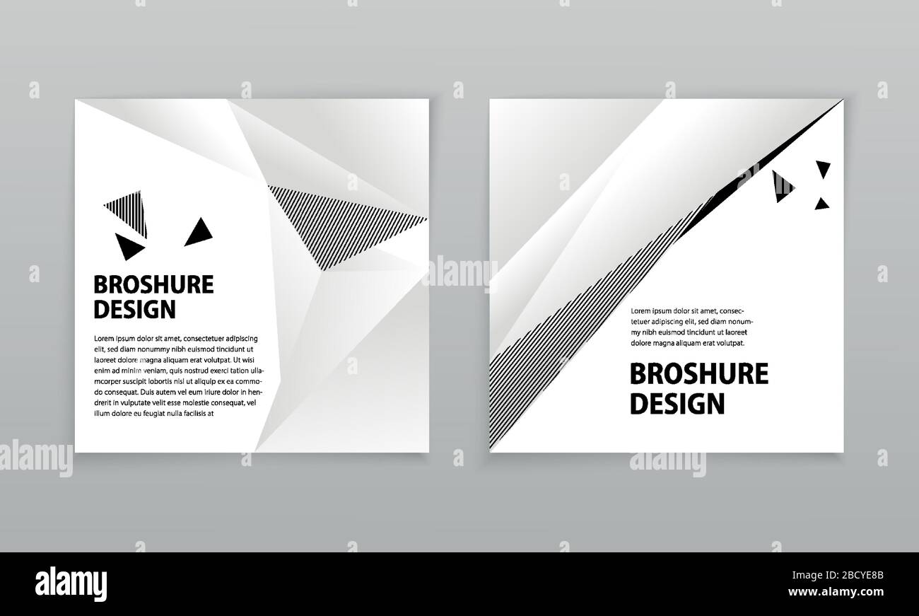 Square layoutbanners. Covers design templates for brochure, flyer, magazine. Black white trendy geometric abstract background Stock Vector